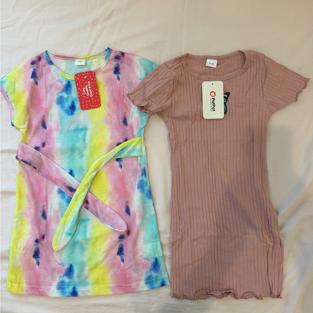 Colorful Tie-Dye and Pink Butterfly Dresses